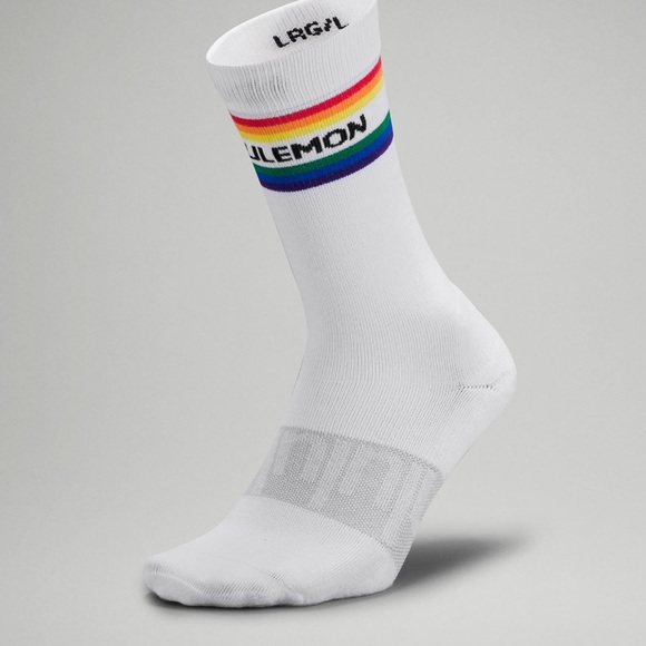 Lululemon Men's Daily Stride Crew Socks Stripe- white - Picture 1 of 5